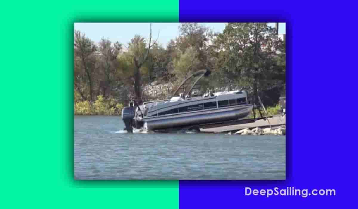 Pontoon on boat ramp prepped